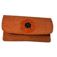 thumbnail image 1 of Handmade Beaded Jute Clutch Purse Womens Orange, 1 of 2