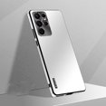 thumbnail image 1 of K-Lion for Samsung Galaxy S23 Ultra Slim Matte Case, Micro Frosted Hard PC Back Aluminum Metal Frame All-inclusive Camera Lens Protection Shockproof Anti-Scratch No Fingerprints Ultra-Thin Case, White, 1 of 9