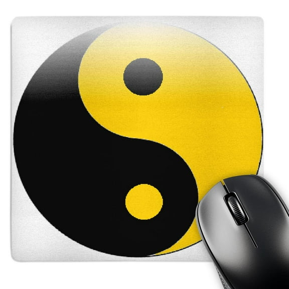 3dRose, Black and Yellow Ying-Yang, MousePad
