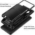 thumbnail image 3 of Case for Galaxy S10 Plus Case Wallet [4 Card Pocket] Card Holder Slot Anti-Scratch Dual Layer Protective Bumper Tough Rubber Armor Hard Shell Cover Case for Samsung Galaxy S10 Plus Black, 3 of 11