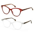 thumbnail image 2 of 2 Pairs Women 2 Tone Oval Tortoise Temple Optical Frame Fashion Reading Glasses Reader - ZT102 +1.00, 2 of 5