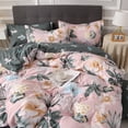 thumbnail image 4 of KIUINNO Flower Printed Duvet Cover Set Light Weight Microfiber Bedding set King Size, 4 of 8