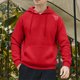 thumbnail image 1 of Sudadera con capucha para hombre, estilo informal, con capucha, color liso, mangas largas en los hombros, blusa de poliéster., 1 of 5
