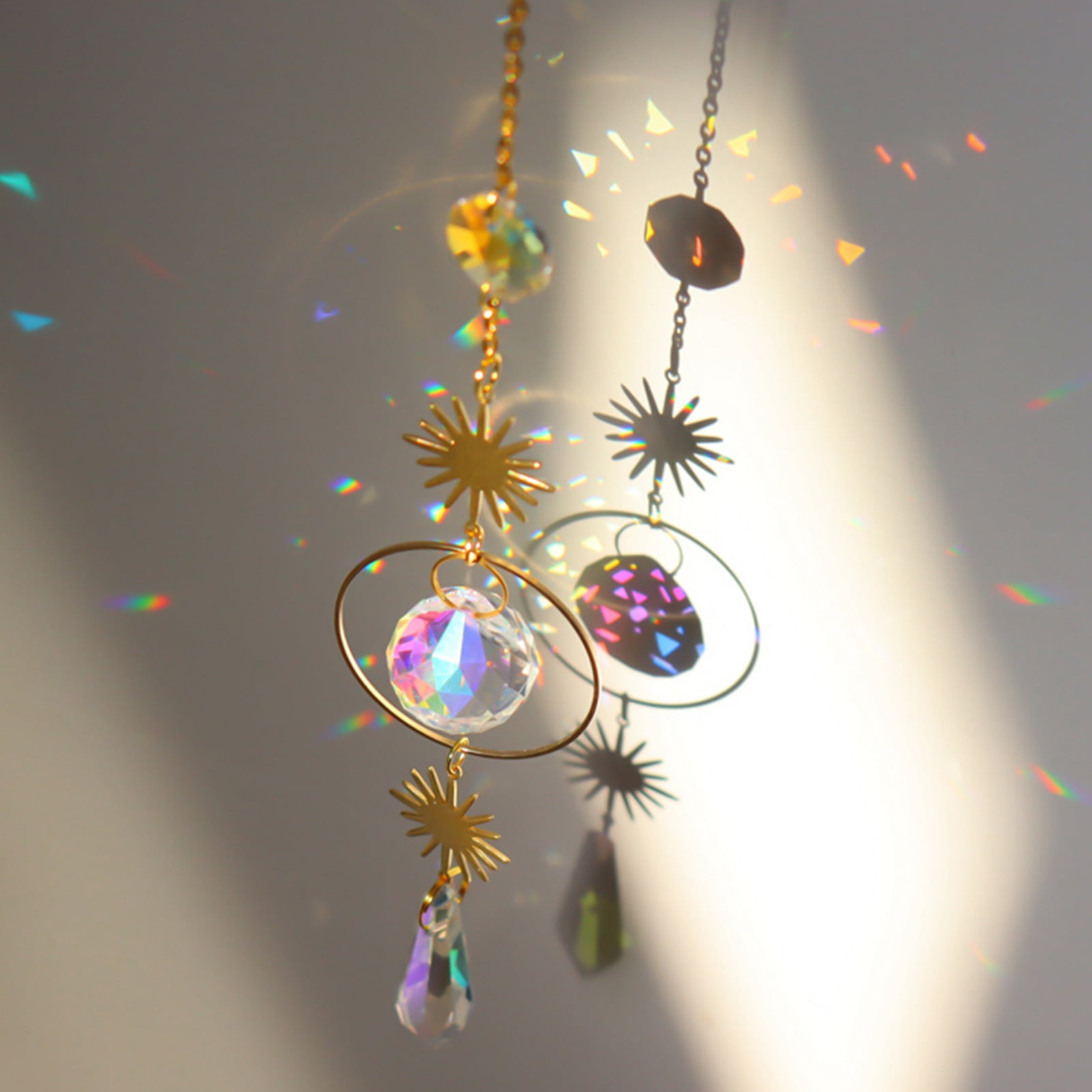 CreativeArrowy 9pcs Crystals Suncatcher, Hanging Suncatchers Beads Chain  Sphere Chandelier Lamps Light Pendant for Christmas Day, Wedding, Plants,  Cars, Window Decor 