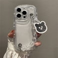 thumbnail image 3 of Cute Whtie Bear Pendant Rhombus Bead Bracelet Clear Soft Case Compatible For IPhone 14 12 11 13 Pro Max X XS XR Shockproof Protective Cover, 3 of 3