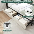 thumbnail image 6 of Farmhouse Corner Bed Frame Twin Size with Bookcase Headboard Twin Daybed with Charging Station & Led Lights & Storage Drawers, Wooden Platform Bed Frame for Living Room Bedroom Guest Room, White, 6 of 9