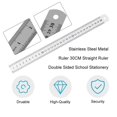 thumbnail image 4 of 5 PACKS Stainless Steel Metal Ruler 30CM Straight Ruler Double Sided School Stationery, 4 of 8