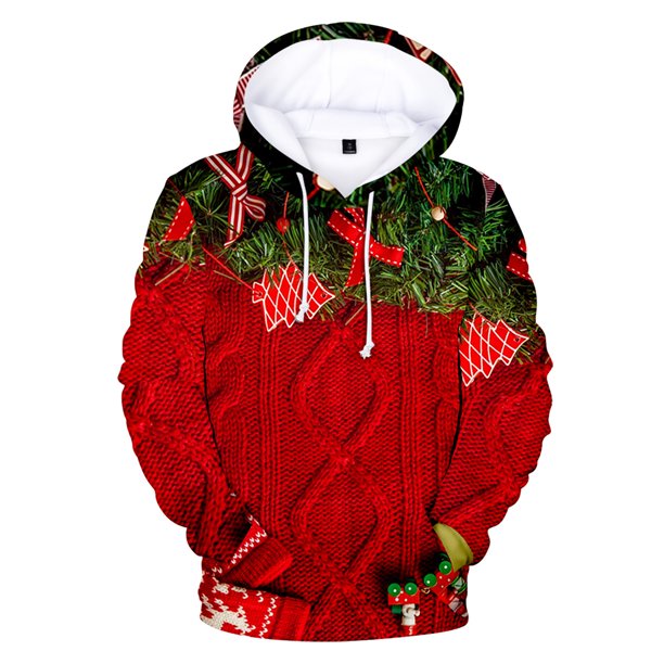 Sudaderas Navideñas Para Mujer Vintage Divertidas de Manga Larga Con Cuello Redondo Shift Printed Tops Odeerbi ODB209477