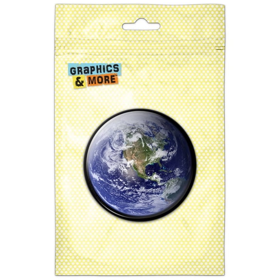 Earth North America View Pinback Button Pin Badge