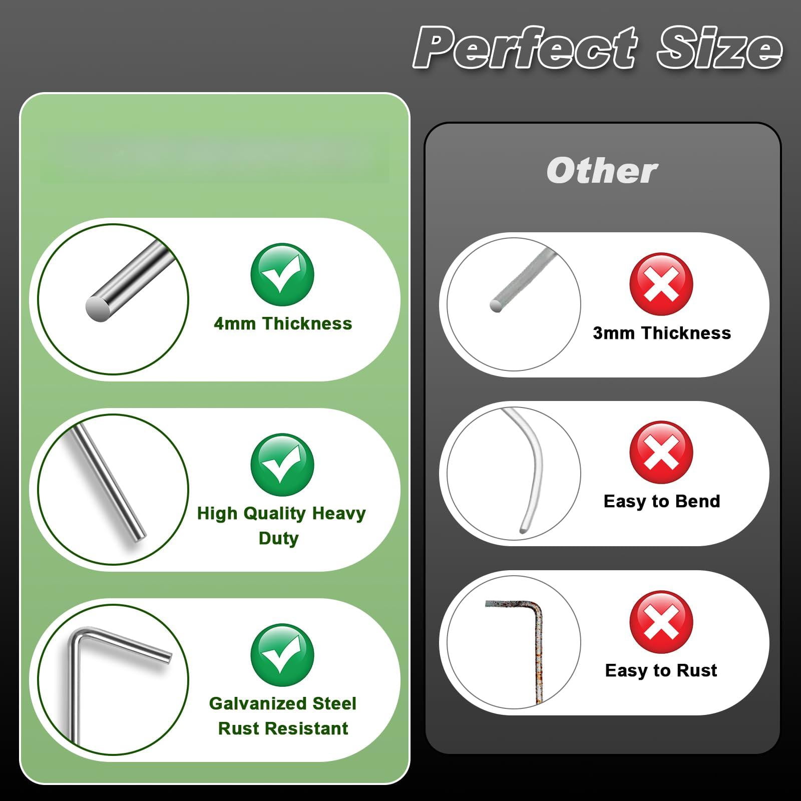 7 Inch Tent Stakes 50 Pack Yard Inflatable For Outdoor Decorations Metal Pegs Heavy Duty Hooks Camping Spikes Canopies  Tarp And Christmas