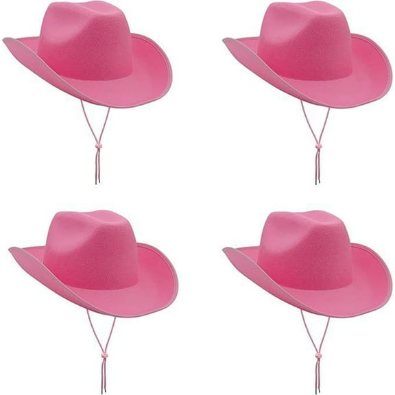 4E's Pink Kids Cowboy Hats – 4 pcs Set – Pink Cowgirl Hat, Toddler & Baby Cowboy Hats