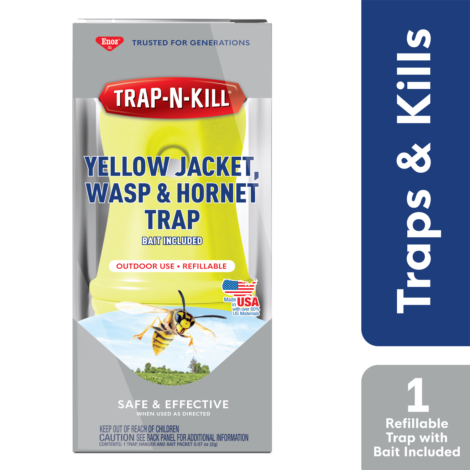 Enoz Trap N Kill Yellow Jacket Hornet and Wasp Trap with Bait