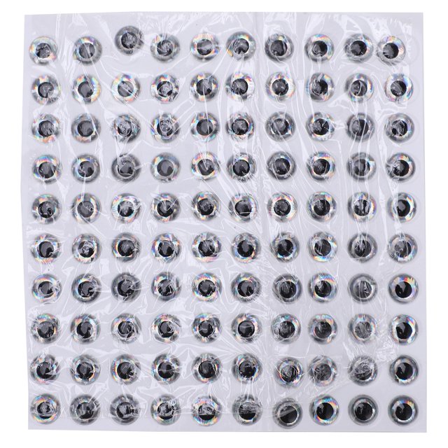 100 Uds. Ojos de pesca 3D ovalados realistas artificiales falsos señuelo de pesca pegatina para ojos accesorios de pesca 6mm Plata