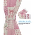 thumbnail image 4 of Valentine's Day Blackout Curtains, French Door Curtains for Door Window, Pink Bows Vintage Plaid Romantic Roses Privacy Drapery for Patio/Sidelight Doors, 1 Panel with Tieback, 25 x 40 Inches, 4 of 6