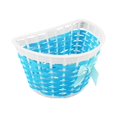thumbnail image 3 of SeekLGT Blue Kids Bike Basket, Woven Plastic Front Handlebar Basket for Children Bicycles Tricycles and Scooters, 3 of 5