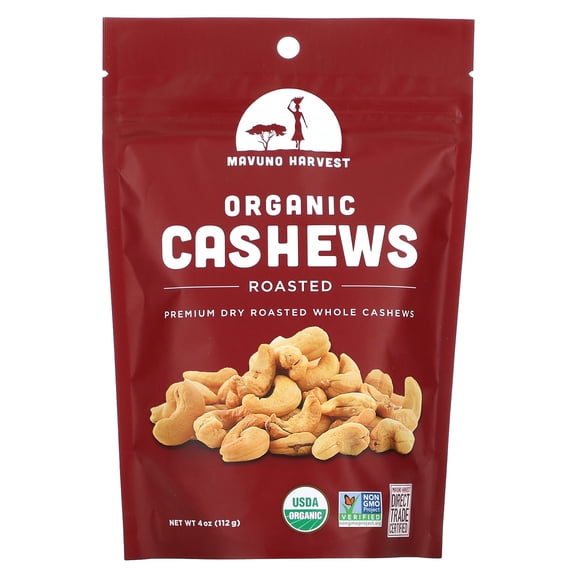 Mavuno Harvest Organic Roasted Cashews, 4 oz