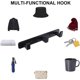 thumbnail image 4 of Coat Rack, Heavy Duty Triple Coat Rack, Wall Mount and Adhesive Wall Hooks, Rustic Coat Hook/Key Hook Rail for Bathroom Kitchen Entrance (3 Black Hook, 4 of 5