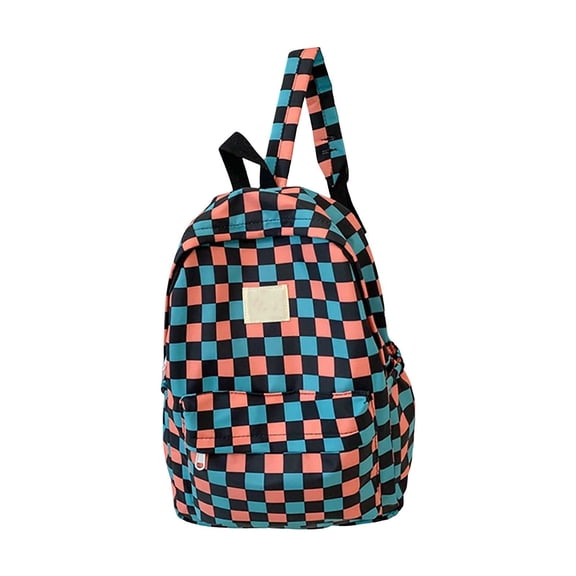 Kyusrd Checkerboard Backpack Red Plaid School Bag Korean Style Backpack Casual School Backpack for Trendy Backpack Lightweight School Backpack Cute