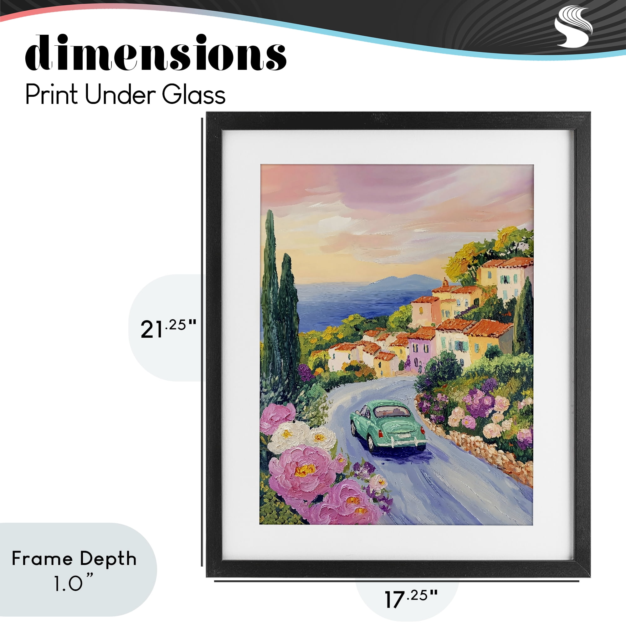 Stupell Industries Driving Along The Coast Black Framed Print Under Glass, design by The Prints Vibe