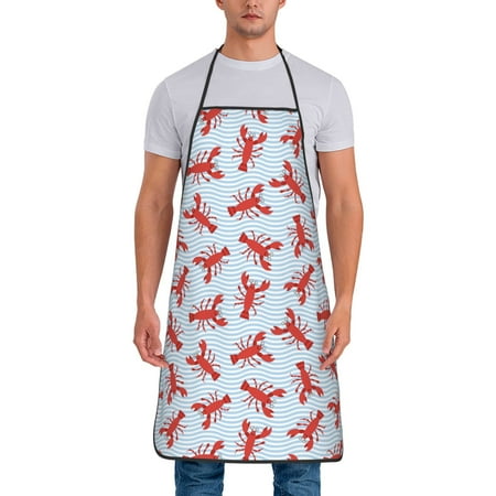 

Lukts Cartoon Lobsters 1 Print Unisex Tie-Up Aprons Bibs for Chef Kitchen Grill Beverage Shop