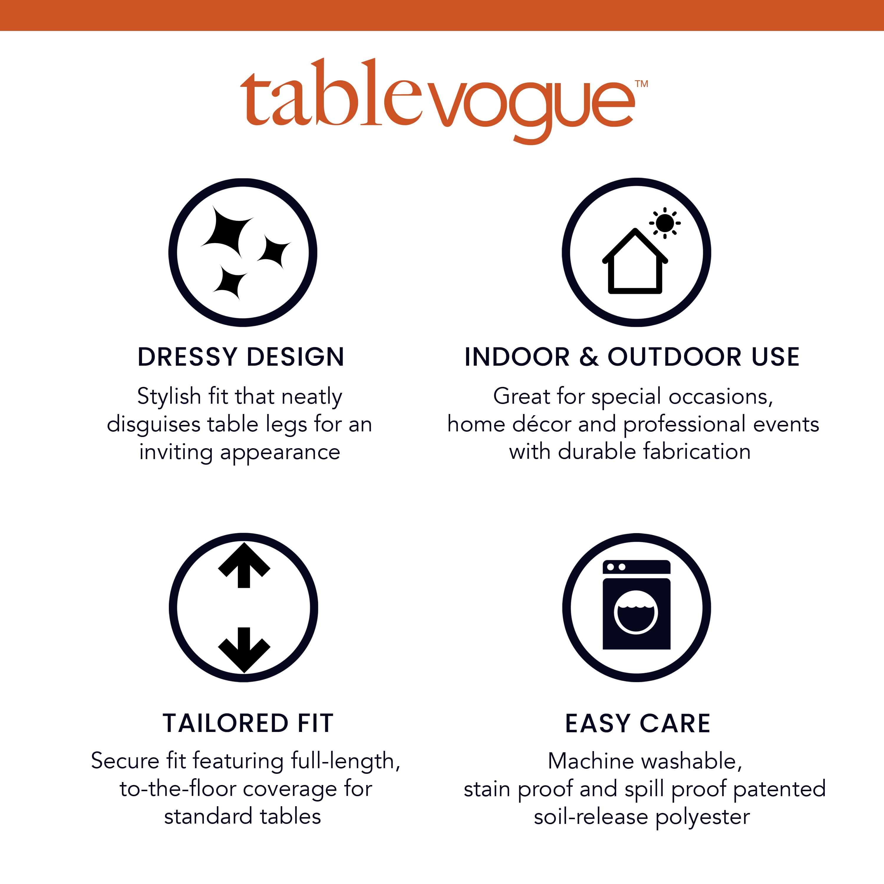 Tablevogue 34-Inch Square Ooh-Orange Table Cover