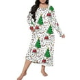 thumbnail image 2 of siminseming Chemises de Nuit de Noël pour Femmes & Chemises de Nuit Grande Taille Robe de Nuit Décontractée Imprimé Nœud Papillon Manches Longues Col Rond Extensible Vêtements & Accessoires, 2 of 5