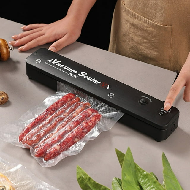 Qaailabf Portable Food Vacuum Sealer Machine - Automatic Plastic Food Sealing Machine with Dry, Meat & Soft Modes - Electric Kitchen Appliance for Food Preservation - 35x6.8x4.8cm/13.78x2.68x1.89in