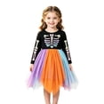 thumbnail image 3 of CONZONE Halloween Costume Dresses for Toddler Girls Long Sleeve Hallowmas Skeleton Graphic Tulle Dress Cute Party Stage Dress Up Clothes, 3 of 9