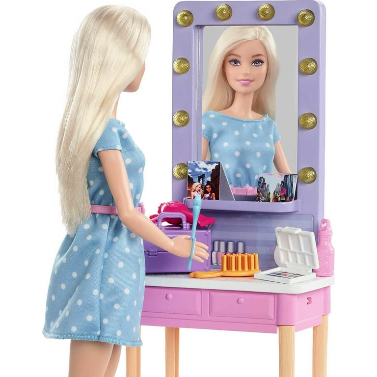 Barbie Big City Big Dreams Doll & Playset, Blonde Malibu Doll with Dressing  Room & Accessories 