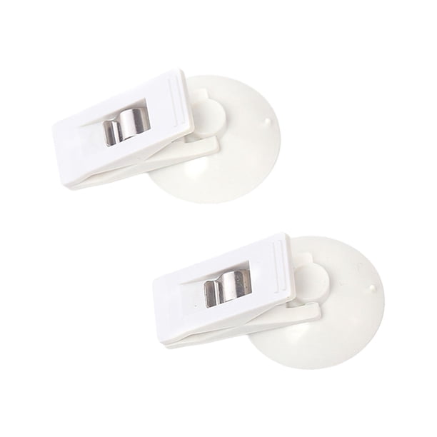 2x Clip de ventosa para coche, ventosa para gafas de sol, ventosa redonda reutilizable Blanco