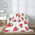 thumbnail image 3 of Watermelon Pattern Throw Blanket Summer Fruits \u200bBlankets Lightweight Cozy Soft Flannel Bed Blanket for Living Room Couch Chair Sofa 30" x 40" for Kids Women Men, 3 of 5