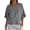 *1-Gray, variant on Women's and Women's Plus Cotton-Linen Top,Ladies Lightweight 3/4 Sleeve Crew Neck Blouse,Summer Ruffle Hem Shirt for Women,Beige,S-2XL