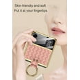 thumbnail image 4 of case for Samsung Z Flip 3 Case with Ring, Galaxy Z Flip 3 Case with Ring Weave Fabric Business Style Protective Case Designed for Samsung Galaxy Z Flip 3 5G Case, Rose Color, 4 of 14