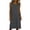 Gray, variant on fheaev Women's Midi Dress Sleeveless Crew Neck Button Pocket Loose Casual Summer for Everyday Black M