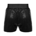 thumbnail image 2 of Girls Sequin Boxer Shorts Elastic Straight Leg Sparkly Glitter High Waist Latin Jazz Dancing Shorts, 2 of 6