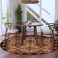 thumbnail image 4 of Brown Red Boho Large Area Rugs for Bedroom Living Room, Soft Non Slip Carpet Bedside Rug, Vintage Geometric Abstract Art Round Floor Cover Kitchen Accent Rug 6' for Dining Room/Office, 4 of 9