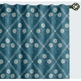 thumbnail image 2 of Vargottam Cotton Rod Pocket/Back Tab Curtains - 96" Floor-Length Drapes for Long Doors or Large Windows - Light Filtering, 3-in-1 Header - Set of 2, 52"x96" - Diamond Floral Design (Blue), 2 of 8