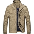thumbnail image 2 of Chaquetas impermeables para hombre, chaquetas casuales cortavientos con cremallera, abrigos para exteriores impermeables sólidos para hombre, chaqueta ajustada de talla grande para hombre, 2 of 4
