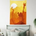 thumbnail image 4 of Travel Tapestry, Monochromatic Layout of a Desert Landscape with Camel Safari, Wall Hanging for Bedroom Living Room Dorm Decor, 40W X 60L Inches, Mustard Vermilion Paprika White, by Ambesonne, 4 of 5