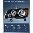 thumbnail image 2 of Nilight Headlight Assembly for 2011 2012 2013 2014 2015 2016 2017 2018 2019 Dodge Grand Caravan 2008-2016 Chrysler Town & Country Replacement Headlamp Black Housing Amber Reflector, 2 Years Warranty, 2 of 8