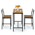 thumbnail image 1 of Giantex 3 Pieces Bar Table Set, Pub Table Set, Modern Industrial-style Table & Chair Set for Kitchen, Dining Room, Easy Assembly, 1 of 10