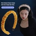 thumbnail image 3 of Qarigey Diadema de moda coreana, diadema hecha a mano de Color sólido, accesorio de belleza, herramienta de estilismo para niñas de fiesta, suministros Accesorio para el cabello Amarillo Qarigey AP011316-02B, 3 of 6