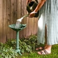 thumbnail image 6 of Sunnydaze Autumnal Leaf Freestanding Cast Aluminum Outdoor Bird Bath, Green Patina, 6 of 9