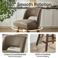 thumbnail image 5 of Usaint Distressed Faux Leather Swivel Bar Stools Set of 2 Cutout Backrest Solid Wood Legs for Kitchen Island Counter Chairs,Dark Brown, 5 of 11