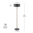 thumbnail image 4 of Novogratz x Globe 58.5" 2-Light Metallic Dark Gray Floor Lamp, 67346, 4 of 5