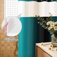 thumbnail image 3 of No Hook Shower Curtain, Teal Black Ombre Shower Curtains for Bathroom with See Through Top Window, Gradient Contemporary Abstract Art Waterproof & Washable Bath Curtain Stall 48"x72", 3 of 9