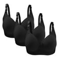 thumbnail image 2 of Bras for Women, 3PC Womans Large Size Solid Color Without Steel Ring Gathering Comfortable Bras Daily Bra, 2 of 3