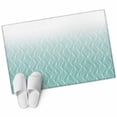 thumbnail image 2 of Gradient Teal Washable Small Entryway Area Rugs 2'x3', Abstract Morocco Teal Curved Lines Low Pile Throw Rug Non-Slip Sturdy Edge Binding Carpet for Front Door Floor Room Entry, 2 of 9