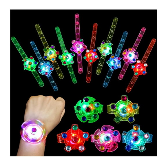 Pulseras SCIONE con iluminación LED, paquete de 48 unidades, regalo de fiesta para niños