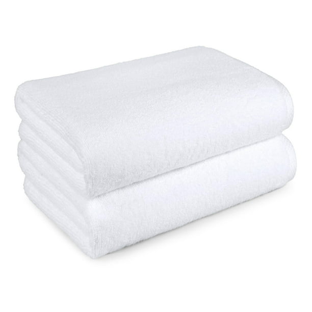 Toalla de baño de secado rápido, 100% algodón, paquete de 2, color blanco